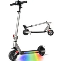 Vankel Elektro-Kinderroller klappbar, E Scooter für Kinder, ab 10 Jahre, 15km, Bunte Leuchten, Federung, 14km/h, EBS+Fußbremse, höhenverstellbar, mit Haken