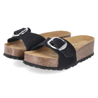 Palado Plateau-Pantoletten JELIA PL Schwarz - Gr. 38 -  Echt Leder