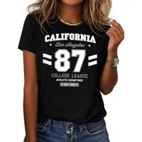 RMK T-Shirt Damen Shirt Rundhals Basic "College" aus Baumwolle