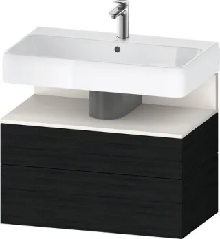 Duravit Qatego Waschtischunterbau wandhängend Eiche Schwarz Matt 790x470x590 mm - QA4394084160010 QA4394084160010
