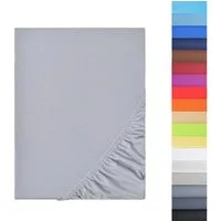 NatureMark Spannbettlaken Boxspringbett Mikrofaser Spannbetttuch 200x220cm, Polyester, Gummizug: rundum, grau