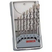 BOSCH Spiralbohrer Betonbohrer Set, Silver Percussion, 7-teilig, 4, 5, 6, 6, 7 2607017082