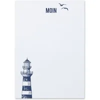 Bow & Hummingbird Notizblock Notizblock Moin mit Leuchtturm, 100 % Recyclingpapier