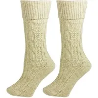 P.S. Schuhmacher Socken Kurze Trachtensocken mit Zopfmuster Natur
