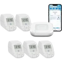 Homematic IP Heizkörperthermostat Starter Bundle Heizen Basic für 5 Heizkörper
