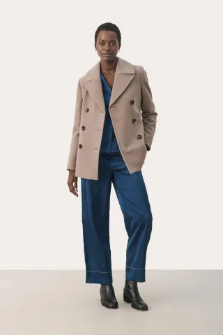 Jacke Classic fit Mink Melange beige