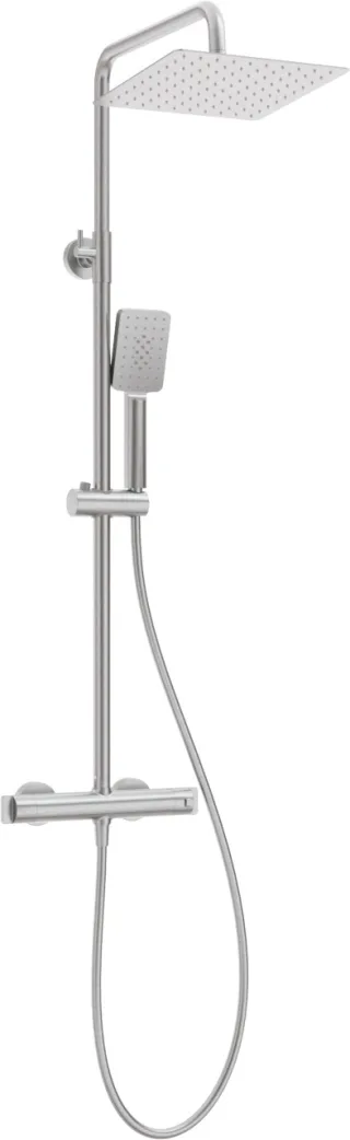 Neuesbad Duschsystem mit Thermostat Brausearmatur, edelstahl gebürstet NB1DENAC_F4HT1