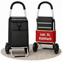 BigDean Einkaufstrolley klappbar 56L mit separatem Kühlfach 5L Einkaufsroller, 56 l, Viel Platz, Separates Kühlfach, Abnehmbare Tasche, Klappbar