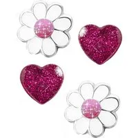Limana Paar Ohrstecker Set Ohrringe 925 Silber Blumen Edelstahl Herz Kinder Mädchen Schmuck, Kinderohrringe Mädchenohrringe Kinderohrstecker Mädchenohrstecker