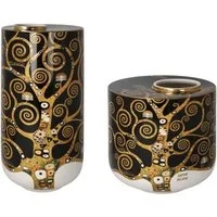 Goebel Dekovase Gustav Klimt, mit Echtgoldauflage, Schwarz, Der Lebensbaum, H: 25.5cm