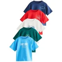 Next T-Shirt T-Shirt mit Grafik und kurzen Ärmeln, 5er-Pack (5-tlg)