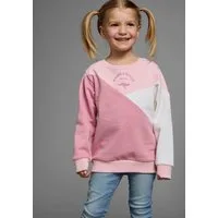 KangaROOS Sweatshirt Colorblocking für kleine Mädchen Langarm, hüftlang, lockere Passform, mit Logodruck