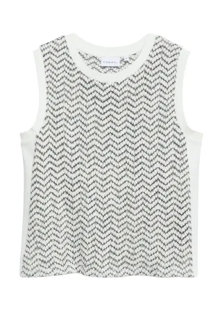 comma - T-Shirt schwarz/creme - Gr. - 38