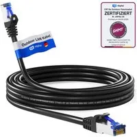 HB-DIGITAL Patchkabel CAT6a Outdoor S/FTP PVC + PE Netzwerkkabel, RJ45, (1000 cm), speziell für die Außeninstallation konzipiert