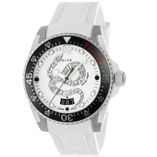 Gucci YA136330 Dive Weiß Schlange Motiv Zifferblatt Herrenuhr