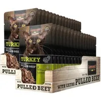 Leonardo Catfood Turkey with extra Pulled Beef - Truthahnpaté mit Rindfleisch 2x16x70g, Nassfutter für: Katzen