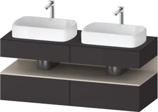 Duravit Qatego Konsolenwaschtischunterbau wandhängend Graphit Supermatt 1400x550x600 mm - QA47670918 QA4767091800000