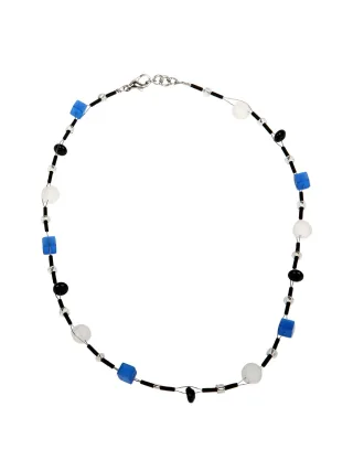 DeMarie Collierkette Edelstahl Onyx Acryl Kristall