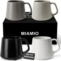 MiaMio Tasse Luxe Kaffeebecher 420 ml Classic Pastel, 4-tlg., Keramik