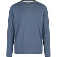 Phil & Co. Pyjamaoberteil Snow Drift (Packung, 1-tlg., 1-teilig) Herren Schlafanzugshirt Langarm geknöpft Baumwolle Shirt