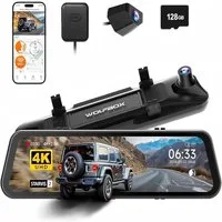 WOLFBOX G900 PRO Spiegel Dashcam mit STARVIS 2 IMX678, G-Sensor & GPS Dashcam (WLAN (Wi-Fi), App-Steuerung, Touchscreen, eingebautes Display, eingebautes WiFi)