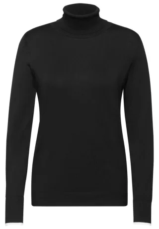 CECIL - Basic Rollkragen-Pullover schwarz - Gr. - XL