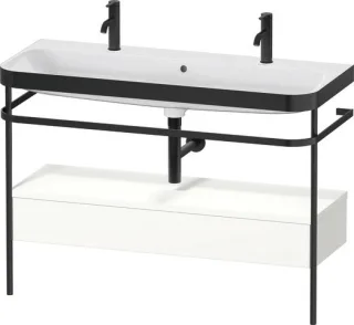 Duravit Happy D.2 Plus c-bonded Set mit Metallkonsole und Schubkasten Weiß Seidenmatt 1175x490x850 m HP4764O36360000