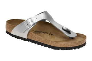 Birkenstock 43851 Gizeh BS Damen Pantoletten in Silber mit anatomischem Kork-...