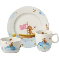 Villeroy & Boch Kindergeschirr-Set Happy as a Bear, Porzellan, 3-tlg.