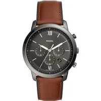 Fossil Chronograph Neutra FS5512, Quarzuhr, Armbanduhr, Herrenuhr, Stoppfunktion, Datum, Lederarmband