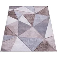 Paco Home Teppich Bari 874, rechteckig, Höhe: 13 mm, Kurzflor, modernes geometrisches Design, Used-Look