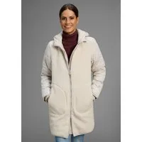 KangaROOS Hybridjacke Übergangsjacke aus Teddy-Fleece mit gesteppten Ärmeln und Kapuze