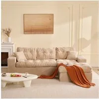 LITBIRD Ecksofa 3-Sitzer Sofa mit Marshmallow-Softpolster & Modulares Recamiere Sofa, 1 Teile, Cordstoff Schlafsofa & Relaxsofa, Wohnzimmer Sofa