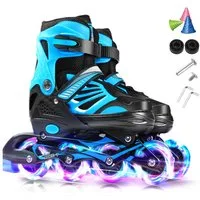 GARRYFIZH Inlineskates Verstellbar Inliner für Kinder, Leucht Inline Skates Rollschuhe, Größenverstellbar, Beleuchtete Rollen, Verschleißfeste PU-Rollen