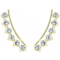 ALEXANDER YORK Paar Ohrhaken Ear Climber ZIRKONIA in Gold, 2-tlg., 925 Sterling Silber
