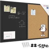 ALLboards Tafel Kombitafel Kork / schwarz magnetisch Holzrahmen schwarz lackiert