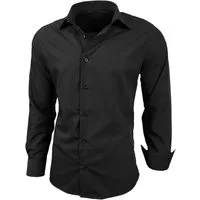 Baxboy Langarmhemd Kentkragen Businesshemd Slim Fit Hemd mit farblich abgesetzten B-444