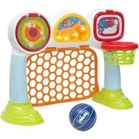 Chicco Fußballtor Multi-Sport-Aktivitätsspiel, 3in1, Made in Europe, mit Licht- und Soundeffekt