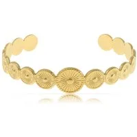 Made by Nami Armreif Sonne Gold Damen Boho Schmuck aus Chirurgischem Edelstahl 316, Verstellbar Wasserfester Schmuck
