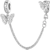 Gnoce Bead Gnoce Sicherheitskette Schmetterling IDC149 Silber