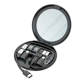 Budi DC519 11-In-1 Type-C 65W USB Multifunctional Storage Case Data Cable with Charging / Transmitting / Bracket / Card