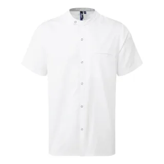 Premier - "Chefs" Hemd für Herren/Damen Unisex kurzärmlig (Weiß)