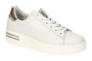 Gabor 66.395.62 FLORENZ Damen Sneaker Wei? Platino Echtleder Comfort