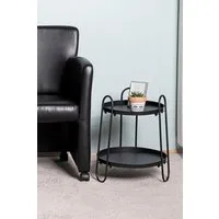 HAKU Beistelltisch Sofatisch, Wohnzimmertisch (1-St), rund - aus Metall Schwarz - Ø/H 43/50 cm