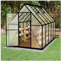 FIVMEN Gewächshaus Premium Gartengewächshäuser Aluminium mit 6 cm Fundament, 4 mm PC Platte Treibhaus Tomatenhaus Gartenhaus UV beständig
