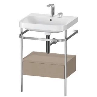 Duravit Happy D.2 Plus c-shaped Set mit Metallkonsole und Schubkasten Leinen Matt 575x490x850 mm - H HP4840E7575