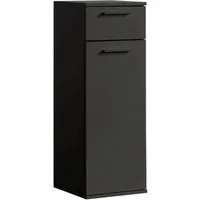 mokebo Midischrank Der Matrose (91x33x34 cm, mit Einlegeboden & Schublade) schmaler Badschrank, Badezimmerschrank in Anthrazit Schwarz
