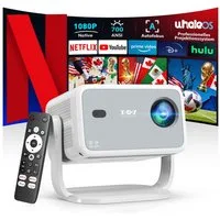 XGODY N6 Projektor, natives 1080P Beamer 4K Mit Netflix Zertifizierung Beamer (3840 x 2160 px (700 ANSI) px, KI-Sprachunterstützung, Autofokus Projektor für Heimkino)