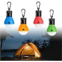 TUWENA LED Laterne 4er Set LED Campinglampe LED Camping Laterne Zeltlampe Glühbirne Set, Notlicht mit Karabiner Wasserdicht Tragbare Camping Lantern LED