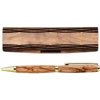 Kassis Geschenkartikel Kugelschreiber eleganter Stift aus Olvienholz mit edler Holzschachtel, Hergestellt in Bethlehem, zu Geburtstag, Vatertag, Abitur, Ruhestand